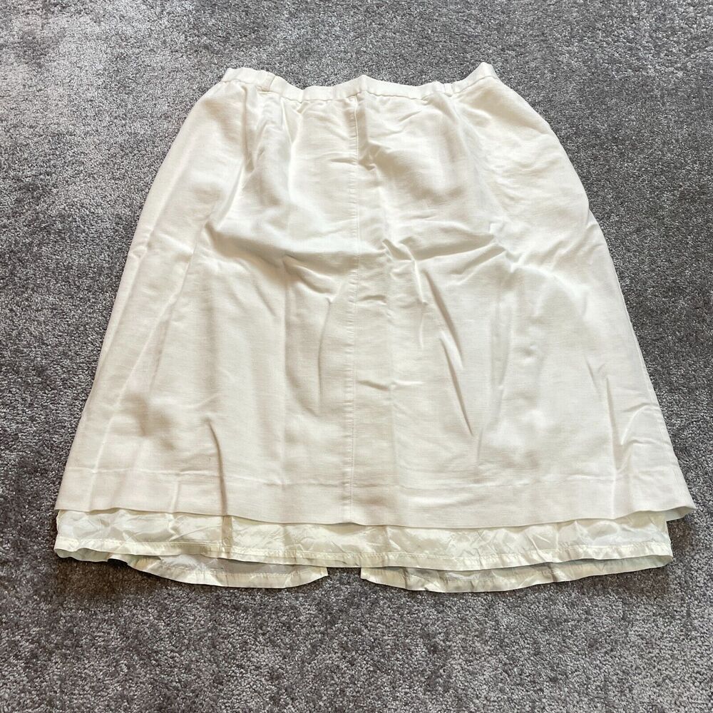 Koret Career A Line Skirt Womens 24W / 38 White Rayon Vintage Knee Length US Md.